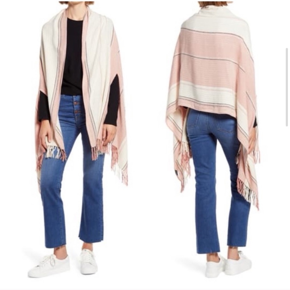 Madewell Maui striped silk cape scarf